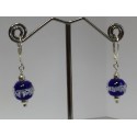Earrings, navy blue  "Oxygene Collection"