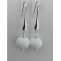 Earrings " glass drop collection" white