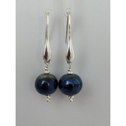 Earrings " glass drop collection" metal blue